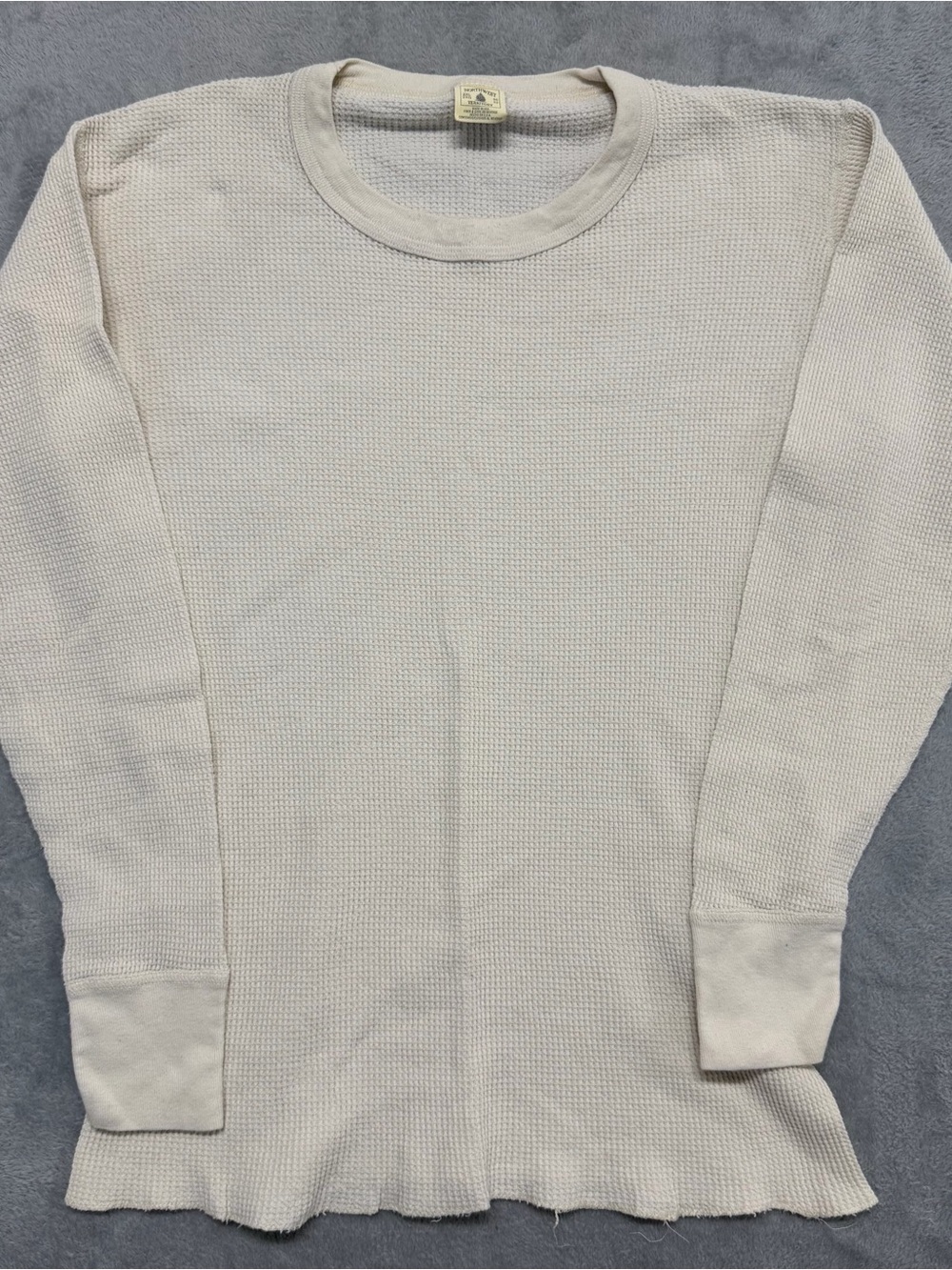 Vtg 80s Thermal Shirt Mens 2XL Distressed Waffle Knit Long Sleeve Grunge